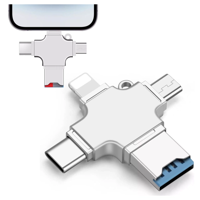 Czytnik kart SD Alogy SmartRead Pro 4w1 adapter USB3.0 do TF / Lightning / USB-C / micro USB