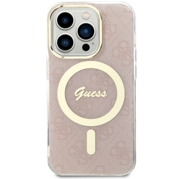 Guess GUHMP14LH4STP puzdro na telefón pre Apple iPhone 14 Pro 6,1" ružovo-ružové pevné puzdro 4G MagSafe