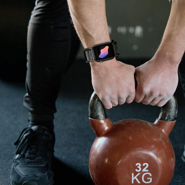 Nylonarmband für Apple Watch 2/3/4/5/6/7/8/9/SE/Ultra 42/44/45/49 mm Nylonband Sport Schwarz