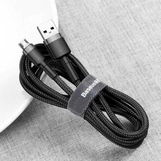 Cable 3m Baseus Cafule durable nylon micro USB 2A cord Gray