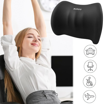 Alogy Car Pillow Lumbar Back Support Memory Foam Black