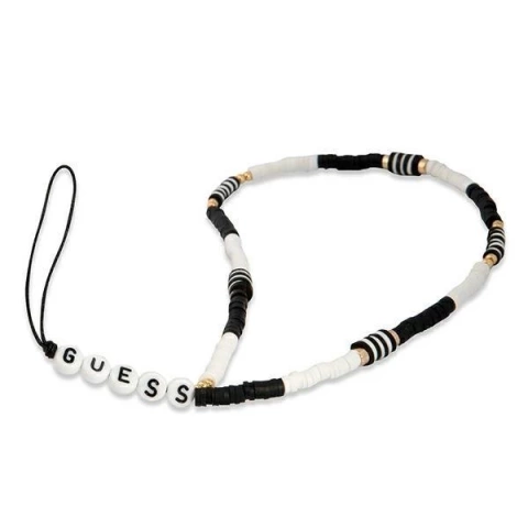 Guess prívesok GUSTBCKH Phone Strap Heishi Beads black-white / black-white