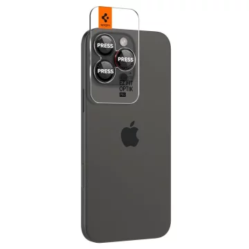 Spigen Optik Pro L-series Glas.Tr "Ez Fit" Camera Protector 2 шт. для iPhone 14 Pro / Pro Max / 15 Pro / Pro Max / 16 Pro / 16 Pro Max чорний