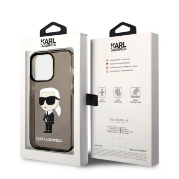 Etui Karl Lagerfeld KLHCP14XHNIKTCK na iPhone 14 Pro Max 6,7" pevné puzdro Ikonik Karl Lagerfeld czarny/black