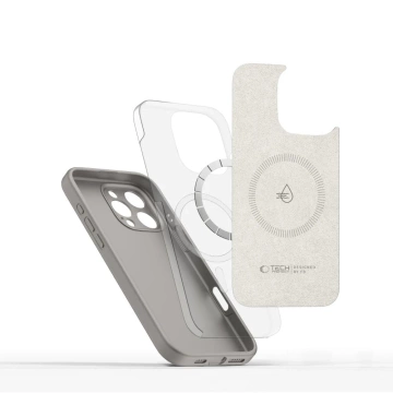 Tekutý silikónový obal Etui Tech-Protect MagSafe pre iPhone 16 Pro, sivý
