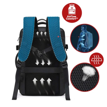 Cestovní batoh Bange BackPack business rozšiřitelný batoh Prostorná taška na 17,3" notebook s USB portem Černá