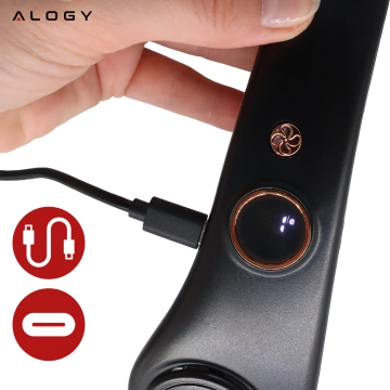 Alogy BreezeNeck™ krčný ventilátor mini cirkulátor s displejom 1500 mAh čierny