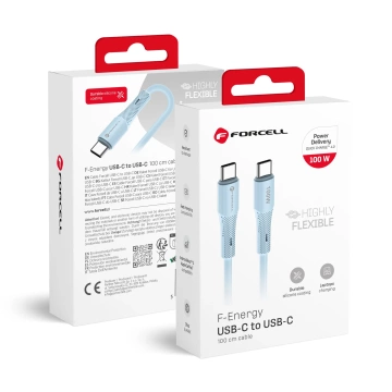 Kabel USB-C – USB-C 100W Forcell F-Energy Silicone 1 m C347 niebieski