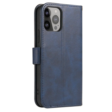Magnet Phone Case pre iPhone 13 Pro elegantné puzdro s flipovým krytom a funkciou stojana modré