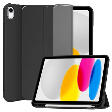 Alogy Book Cover Pencil Case Schutzhülle mit Stifthalter für Apple iPad Air 4 2020 / Air 5 2022 10,9 Zoll, Schwarz