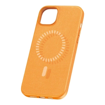 Магнітний чохол Baseus Fauxther Series для iPhone 15 Plus (помаранчевий)