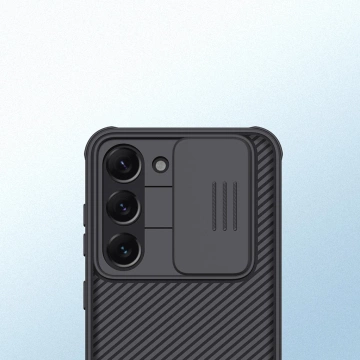 Kryt Nillkin CamShield Pro Case pro kryt Samsung Galaxy S23 s krytem fotoaparátu modrý