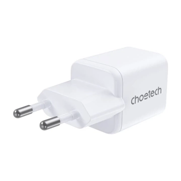 Choetech PD30W Dual Ports USB-C USB-A GaN Wandladegerät Weiß
