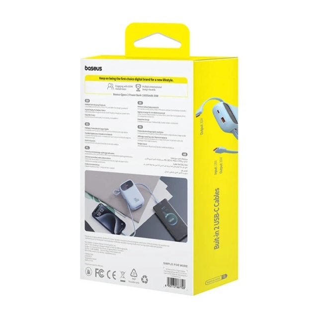 Powerbank Baseus QPow 2 10000mAh 30W 2xUSB-C Blue