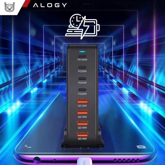 Розгалужувач HUB Alogy Adapter для ноутбука з USB-C на 3x USB-A 2.0 1x USB-A 3.0 сірий