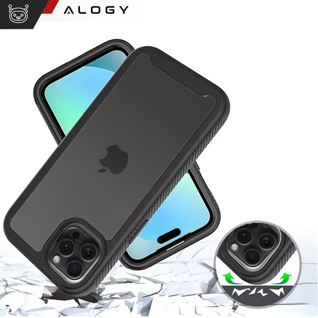 Hülle für iPhone 15 Pro Max Panzerhülle Hydrogelfolie Case Defense 360 Pro Alogy schwarz