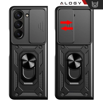 Hülle für iPhone 14 Pro Mag Safe Matt Case Cover matt Alogy Ring gepanzerte Handyhülle Schwarz