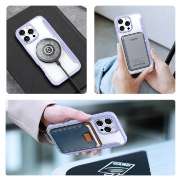 Puzdro MagSafe pre iPhone 16 Pro Max Dux Ducis Skin X Pro fialové