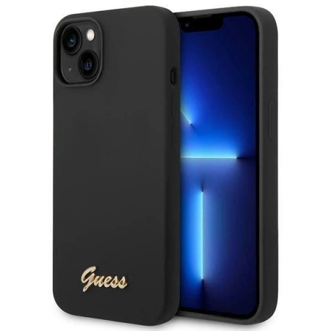 Чохол Etui Guess GUHCP14MSSLSMK для Apple iPhone 14 Plus 6,7" czarny/black Silicone Vintage Gold Logo