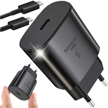 USB-C typ C PD Premium nástěnná nabíječka rychlá 25W 3A kabel typu C 1M Alogy černá