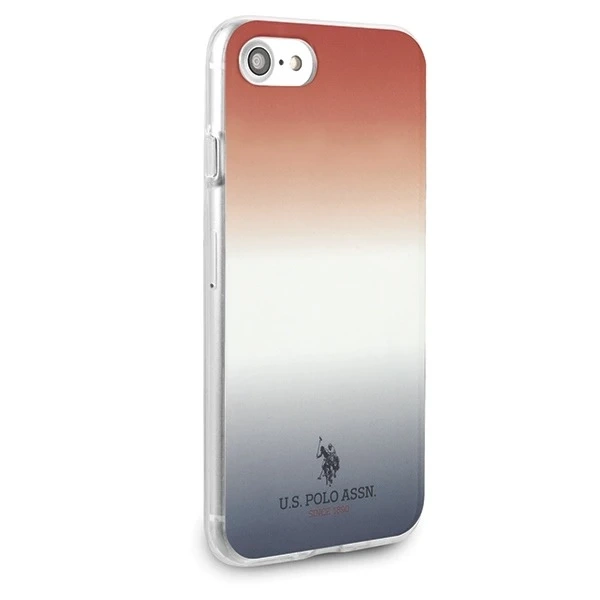US Polo Gradient Pattern Collection iPhone 7/8/SE 2020 / SE 2022 Handyhülle rot-blau/blau