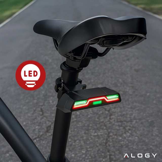Fahrradrücklicht für das Heck des Fahrrads, LED-Beleuchtung, Rücklicht, rotes Aluminium, wasserdicht, IPX4, 50 lm, Alogy