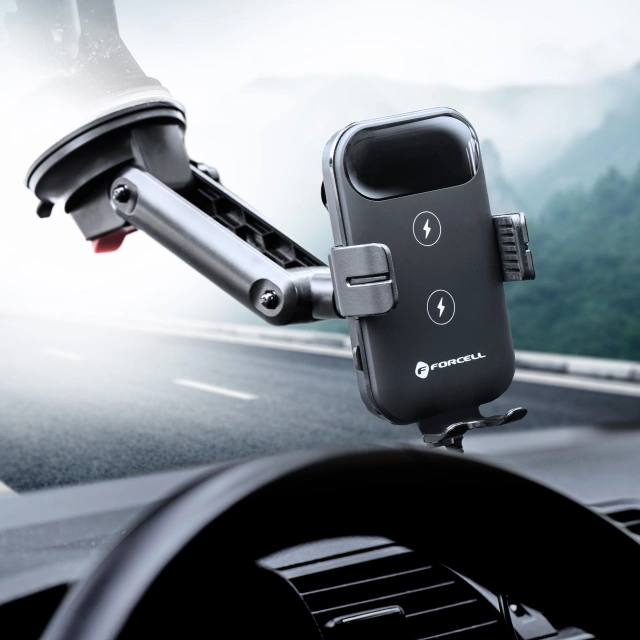 Autohalterung Ladegerät FORCELL F-GRIP HS4 Induktion 15W schwarz