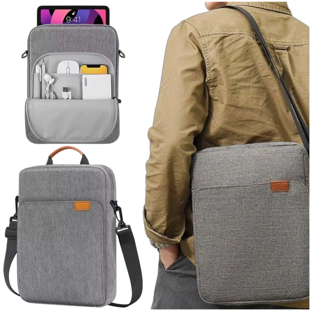 Tasche für Laptop / iPad Pro Air / Tablet 11-13 Zoll Herren Damen Unisex Schultergurt Tasche Hülle Alogy Tasche grau