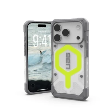 Etui do iPhone 17 Pro UAG Pathfinder Clear MagSafe Szaro-Neonowe