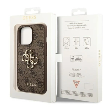Etui Guess GUHCP14L4GMGBR für Apple iPhone 14 Pro 6,1" brązowy/brown hardcase 4G Big Metal Logo