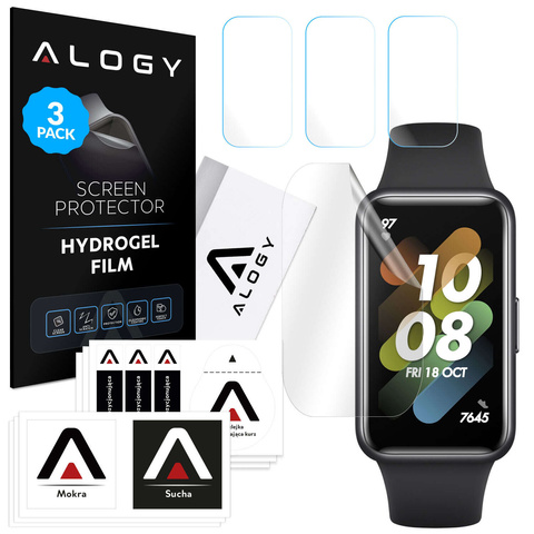 3x hydrogélová ochranná fólia Alogy pre inteligentné hodinky Huawei Band 7