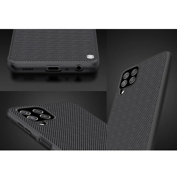 Nillkin Textured Case Odolné vyztužené pouzdro s gelovým rámem a nylonem na zadní straně pro Samsung Galaxy A22 4G černé