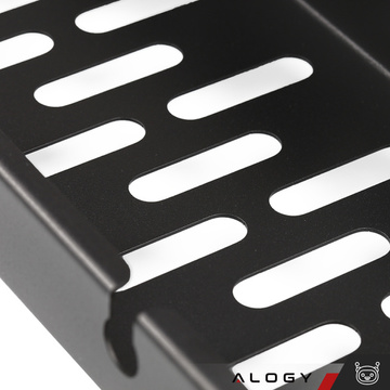 Organizér kabelů pod desku stolu, nastavitelná police na kabely, lišta na stůl, hliníkový držák Alogy Black