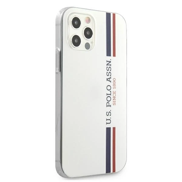 Чохол для телефону US Polo Tricolor Collection iPhone 12/12 Pro 6.1". білий/білий
