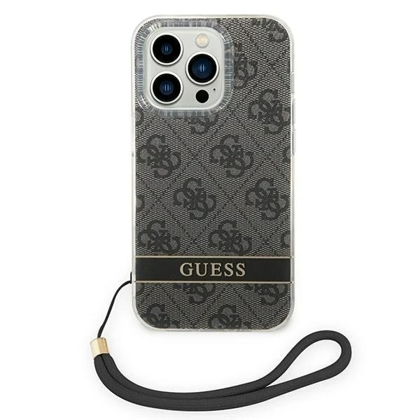 Etui Guess GUOHCP14LH4STK für Apple iPhone 14 Pro 6,1" Czarny/Black Hardcase 4G Print Strap