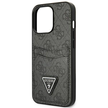 Pouzdro na telefon Guess pro iPhone 13 Pro / 13 6,1" černý/černý pevný obal 4G Triangle Logo Cardslot