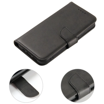 Magnet Phone Case für iPhone 13 elegante Hülle mit Flipcover und Standfunktion schwarz