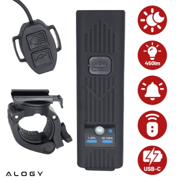 Alogy P12 Fahrradlicht schwarz Fahrradlicht vorne LED-Frontlicht Fahrradbeleuchtung wasserdicht IPX5