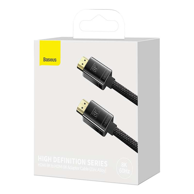 Kabel 2m Baseus High Definition Series HDMI 2.1 8K 60Hz 3D HDR 48Gbps Чорний