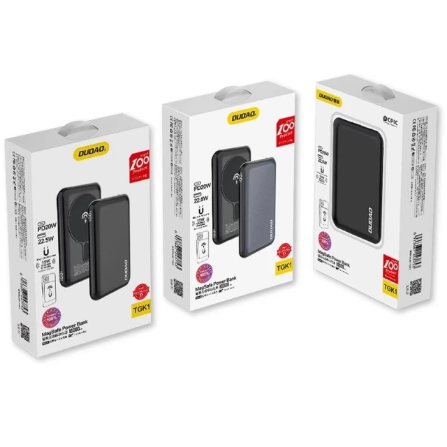 Dudao TGK1 Powerbank mit kabellosem Ladegerät 15W 10000mAh Schwarz (TGK1-Black)