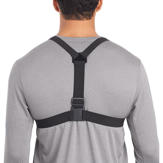 Спортивний ремінь Alogy Chest нагрудний тримач для фотоапарата, камер GoPro, телефону універсальний Black