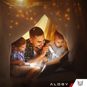 Alogy Night LED-Schreibtischlampe mit Bewegungssensor, tragbar und mit Taschenlampe, weiß
