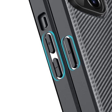 Dux Ducis Fino case cover covered with nylon material iPhone 14 Plus black