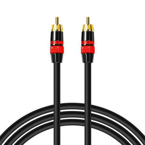 3m Kabel RCA do RCA (cinch) przewód Subwoofer premium MOZOS czarno-czerwony pozłacane wtyki