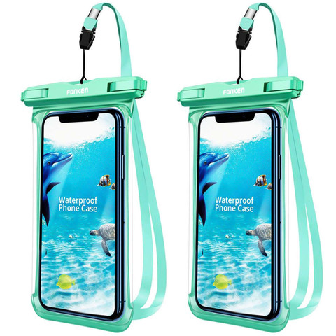 2x Etui wodoodporne wodoszczelne case na telefon Fonken uniwersalne IPX8 do 6.5 Zielone