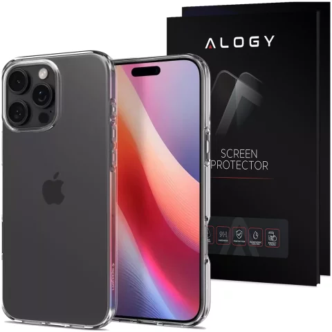 Etui + Szkło do iPhone 16 Pro Spigen Liquid Crystal obudowa ochronna na telefon Crystal Clear