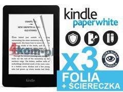3x Folia ochronna na ekran do Kindle Paperwhite + 3x ściereczka
