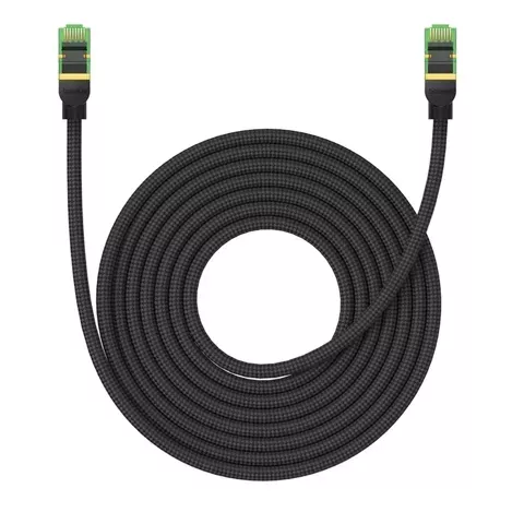 Baseus szybki kabel sieciowy RJ45 cat. 8 40Gbps 8m pleciony czarny
