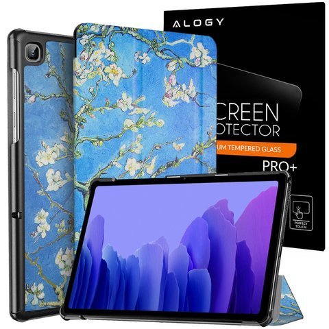 Etui Alogy Book Cover do Galaxy Tab Tab A7 10.4 T500/T505 Kwitnący migdałowiec + Szkło