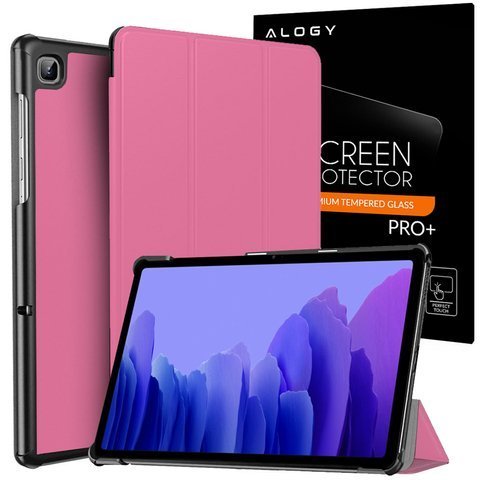 Etui Alogy Book Cover do Samsung Galaxy Tab A7 10.4 T500/T505 Różowe + Szkło Alogy